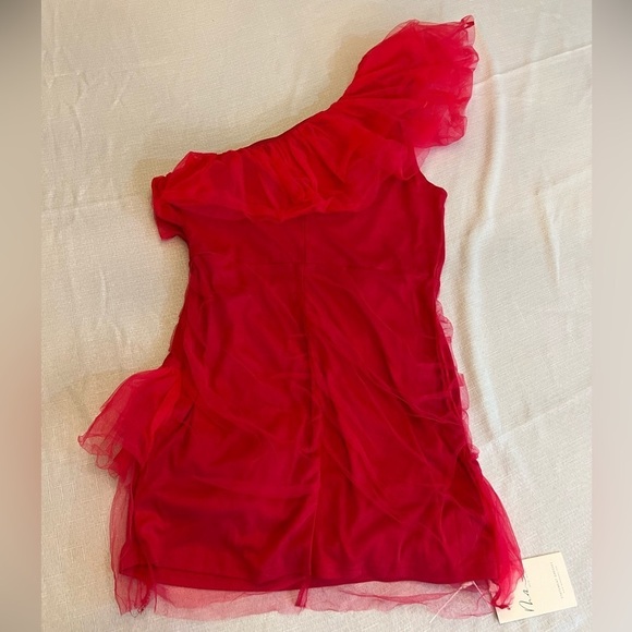 NWT MEW MEWS FASHION Women’s Ruffle One Shoulder Statement Dress, Size XL - Picture 4 of 9